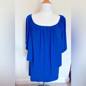 Joseph Ribkoff Off the shoulders or on - Blue Tunic Style Blouse - Size 10 - NWT